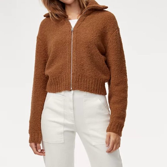 Aritizia Wilfred Marilyn Rust Orange Sweater Zip Up - Picture 1 of 6